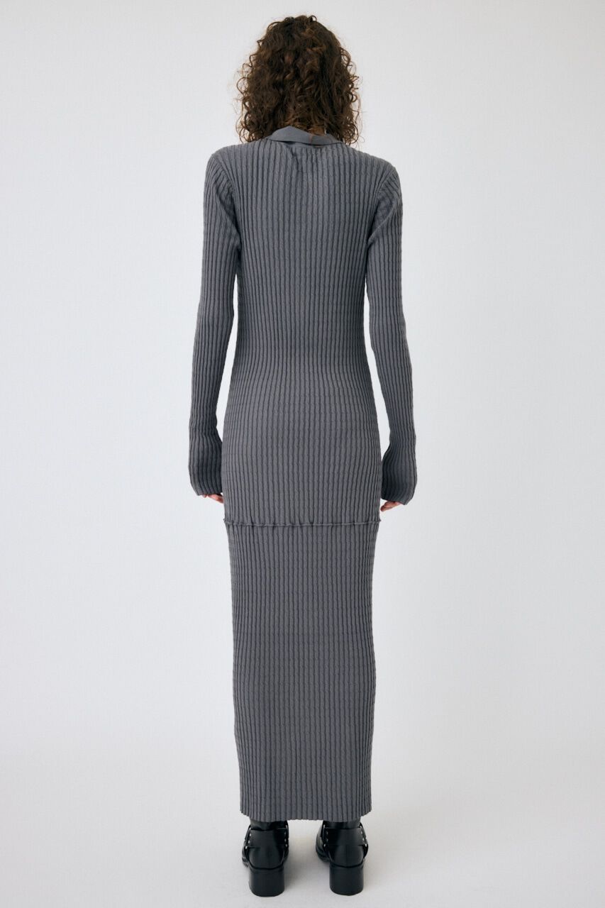 MOUSSY「CABLE KNIT ロングドレス」|ワンピース|