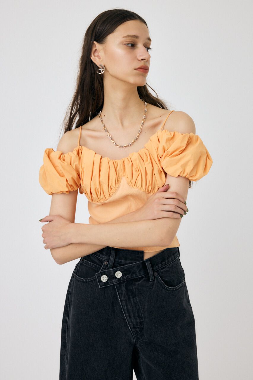 MOUSSY「VOLUME SLEEVE DOCKING トップス」|Tシャツ・カットソー|