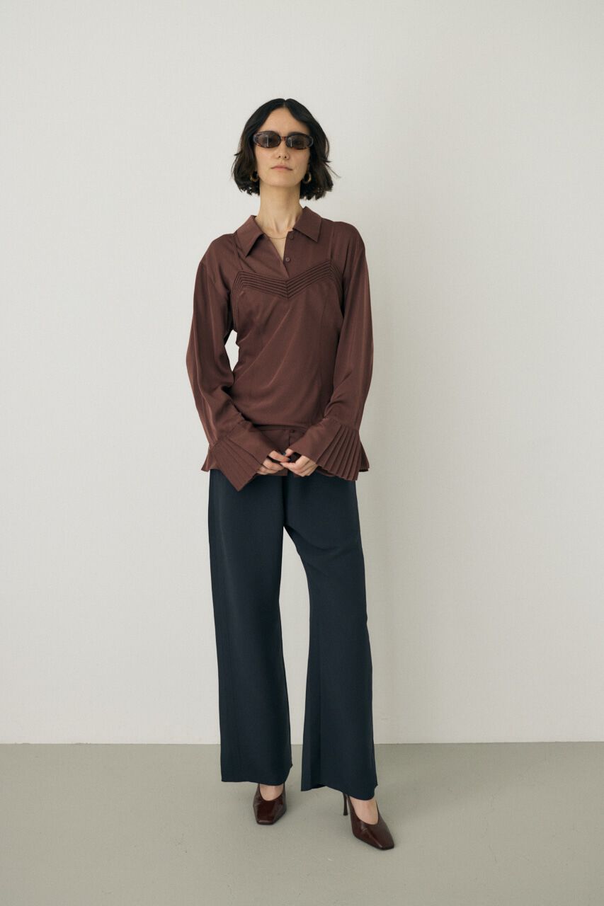 MOUSSY「サテンシャツ　リサイクルポリエステル&times;レーヨン素材」|シャツ・ブラウス|