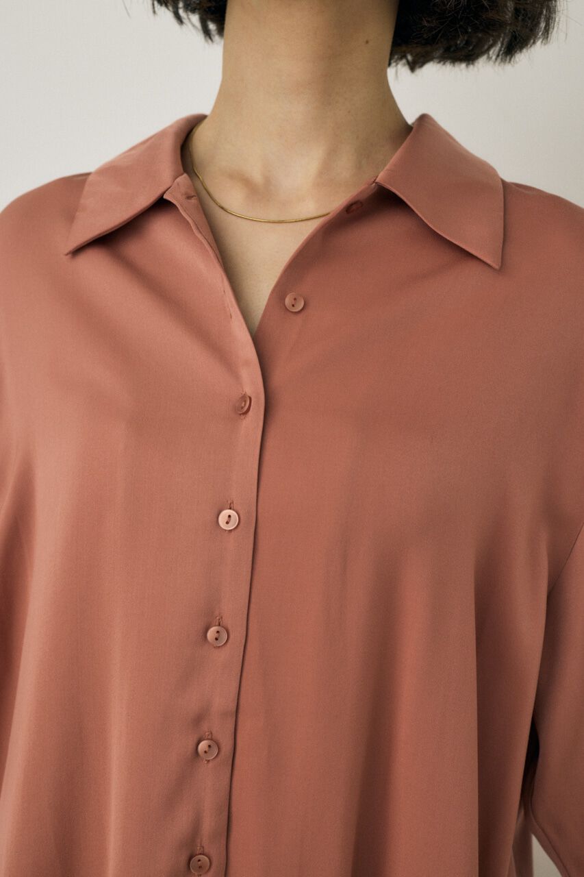 MOUSSY「サテンシャツ　リサイクルポリエステル&times;レーヨン素材」|シャツ・ブラウス|