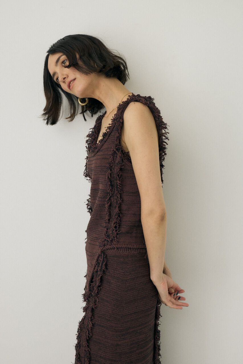 MOUSSY「ツイードニットタンクトップ　オーガニックコットン使用」|タンクトップ|