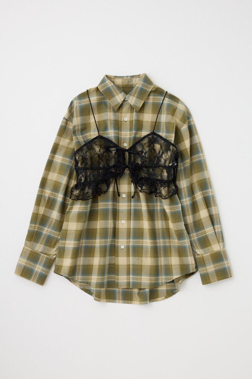 MOUSSY「LACY BUSTIER レイヤードシャツ」|シャツ・ブラウス|