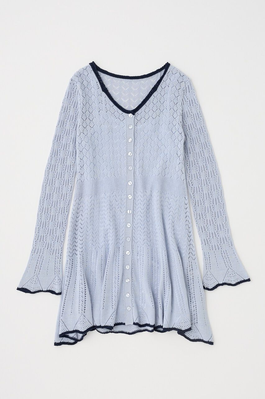 MOUSSY「EYELET LACE KNIT ミニドレス」|ワンピース|