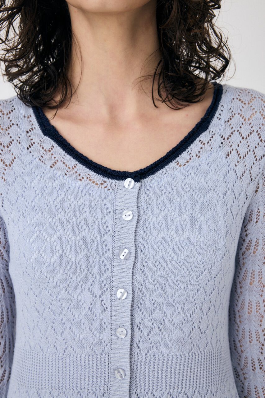 MOUSSY「EYELET LACE KNIT ミニドレス」|ワンピース|