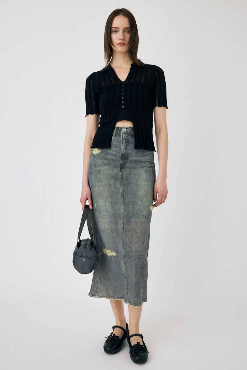 MOUSSY「COTTON KNIT OPENWORK カーディガン」|ニット・セーター|