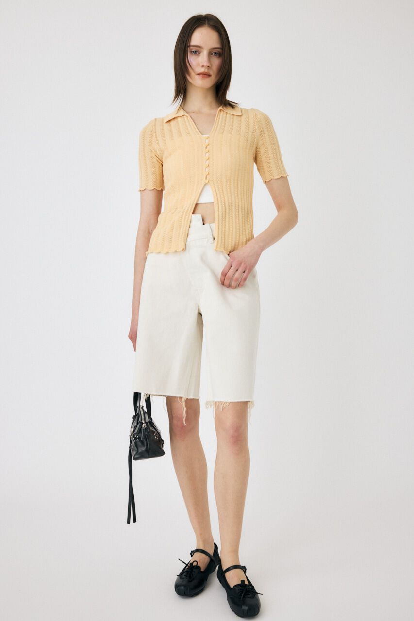 MOUSSY「COTTON KNIT OPENWORK カーディガン」|ニット・セーター|