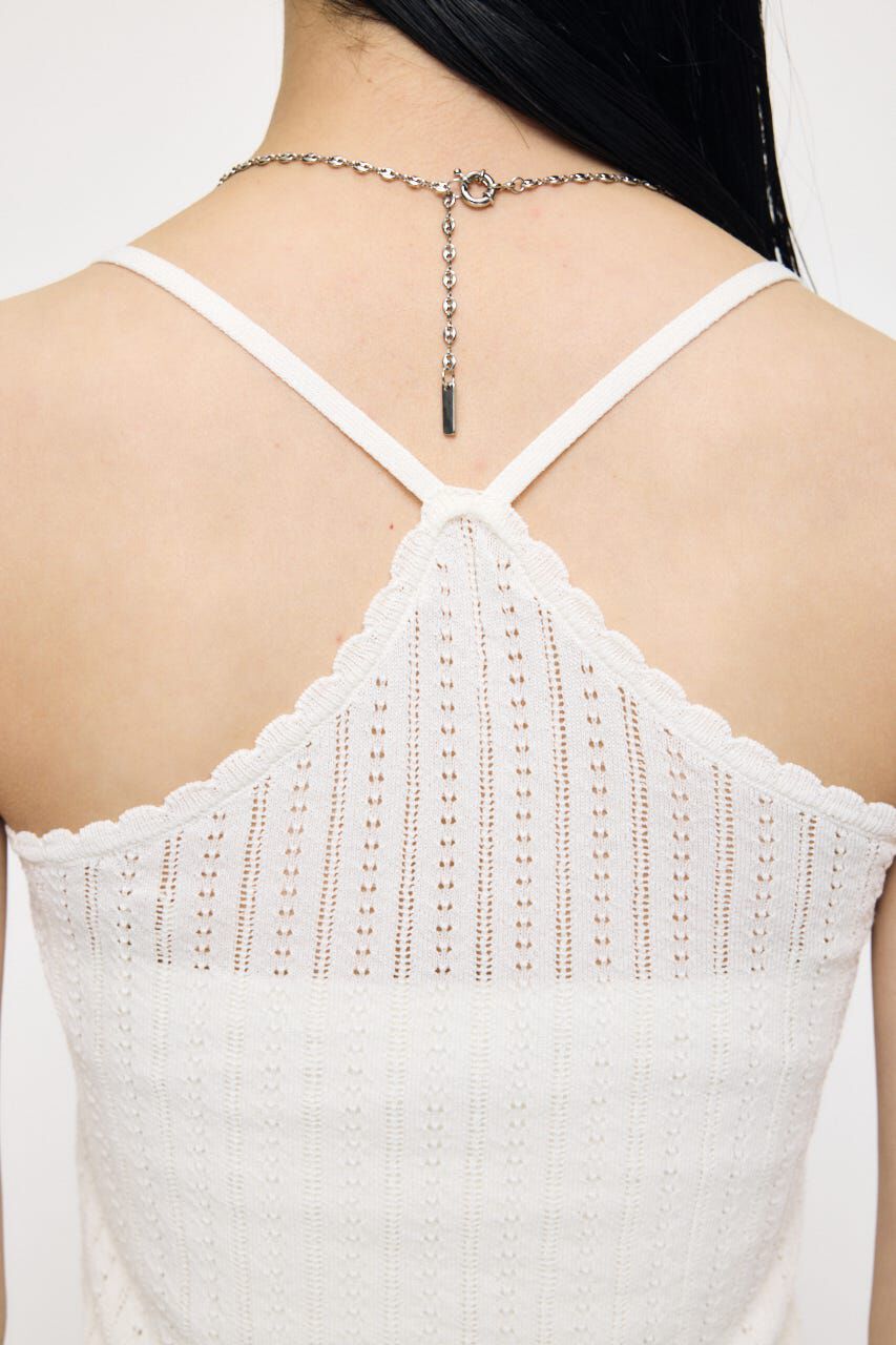 MOUSSY「POINTELLE RUFFLE カーディガン＆キャミソール」|ニット・セーター|