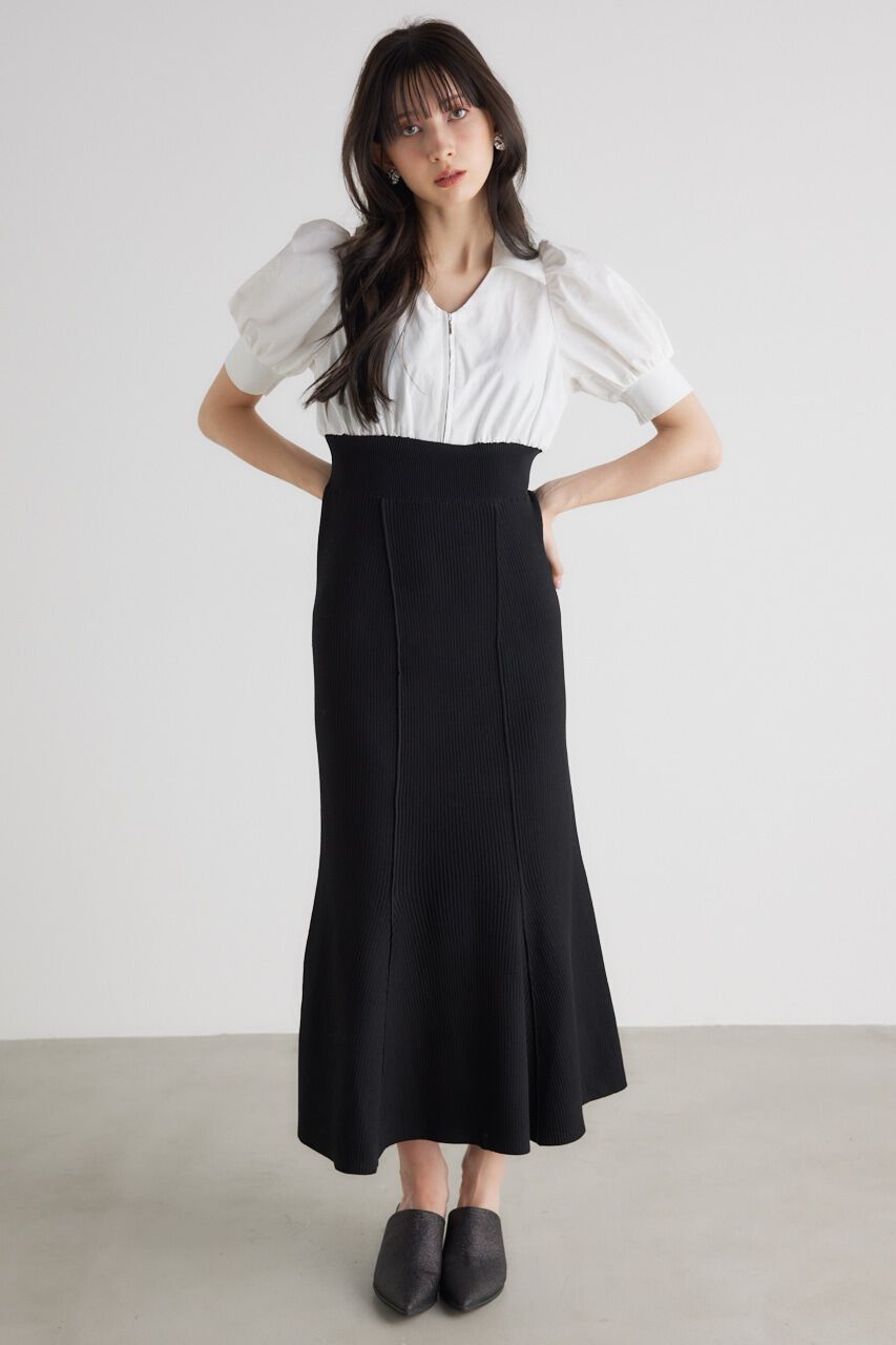 rienda「シャツドッキング Knit OP」|ワンピース|