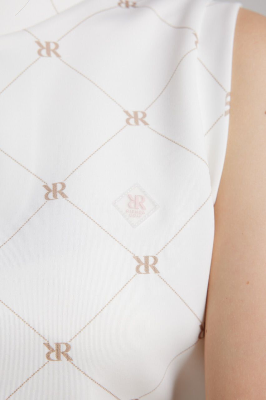 rienda「モックネックロゴノースリTOP」|タンクトップ|