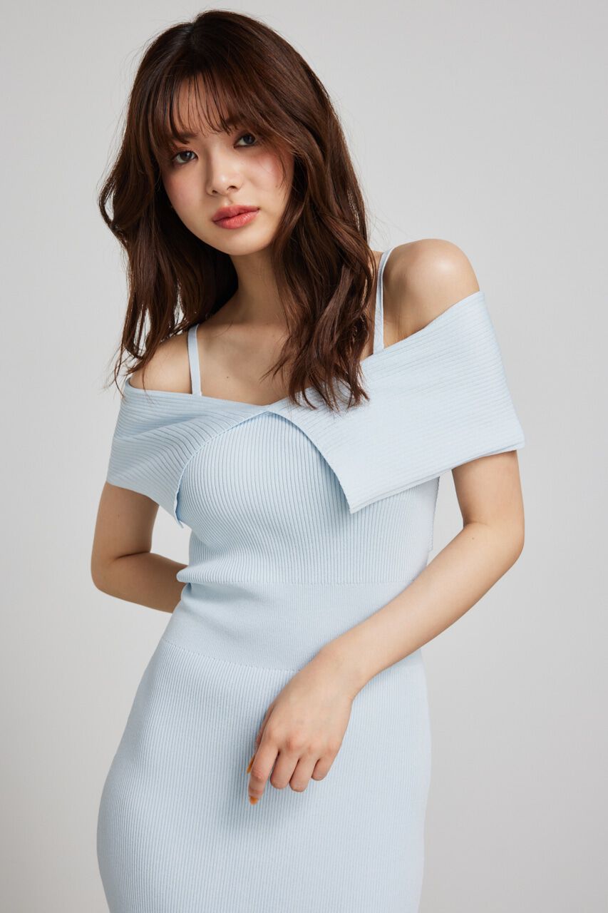 rienda「アシンメトリータイトニットワンピース」|ワンピース|