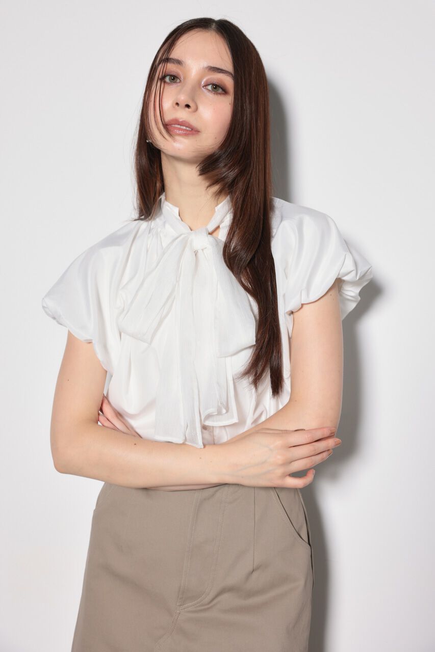 rienda「スカーフ付きバルーンフリルブラウス」|シャツ・ブラウス|