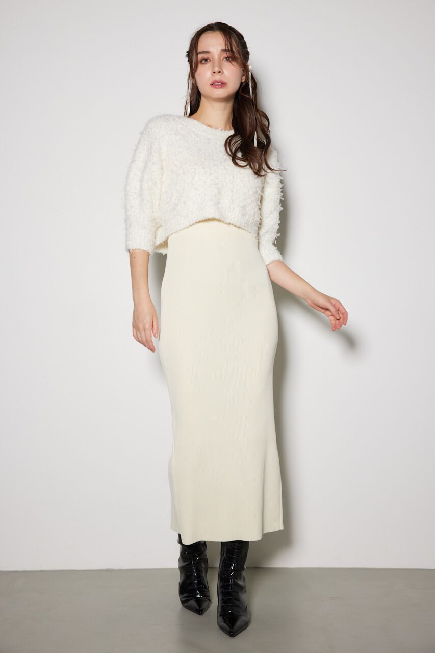 rienda「リボンカーデセットニットワンピース」|ワンピース|