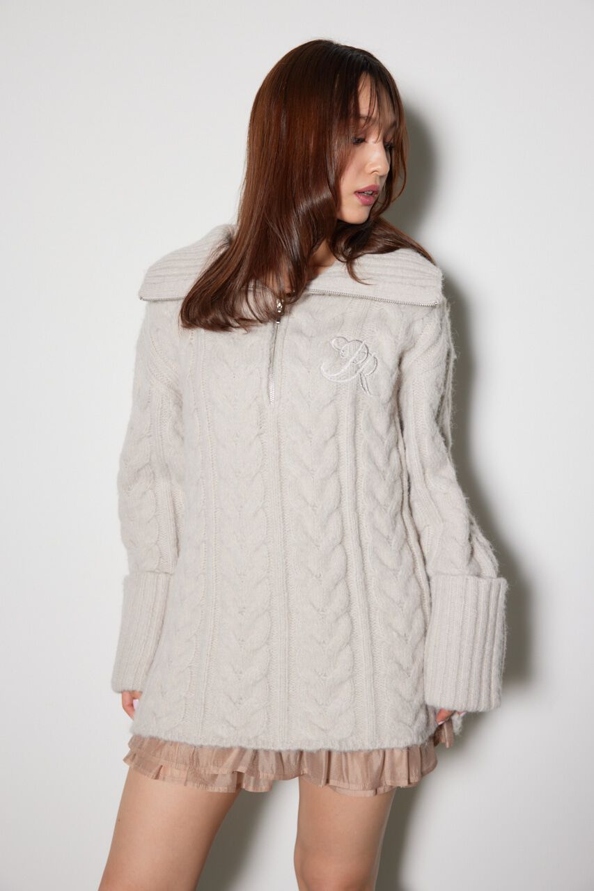 rienda「ケーブルルーズニット ワンピース」|ワンピース|