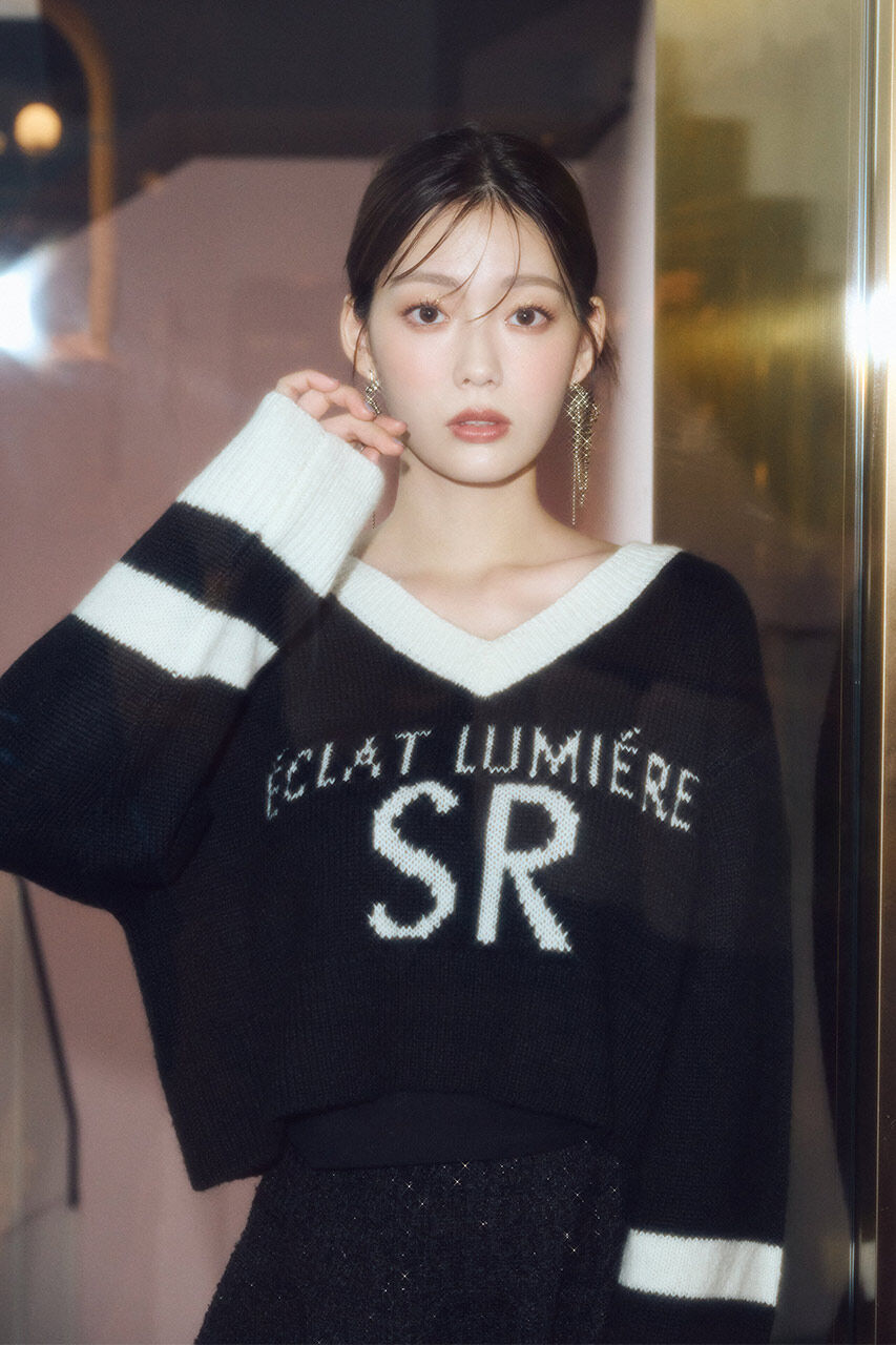 rienda「ユニフォームルーズニットトップス」|ニット・セーター|BLK