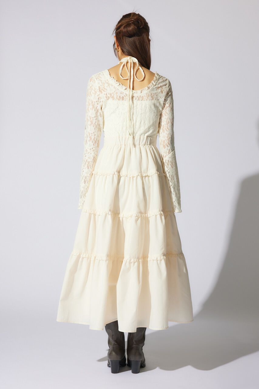 rienda「レーストップコンビフレアワンピース」|ワンピース|