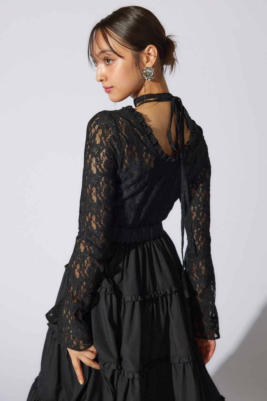 rienda「レーストップコンビフレアワンピース」|ワンピース|