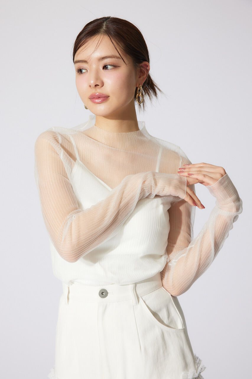 rienda「ランダムリブシアーニットトップス」|ニット・セーター|