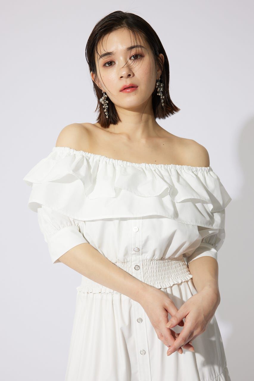 rienda「2WAYオフショルダーショートトップス」|シャツ・ブラウス|