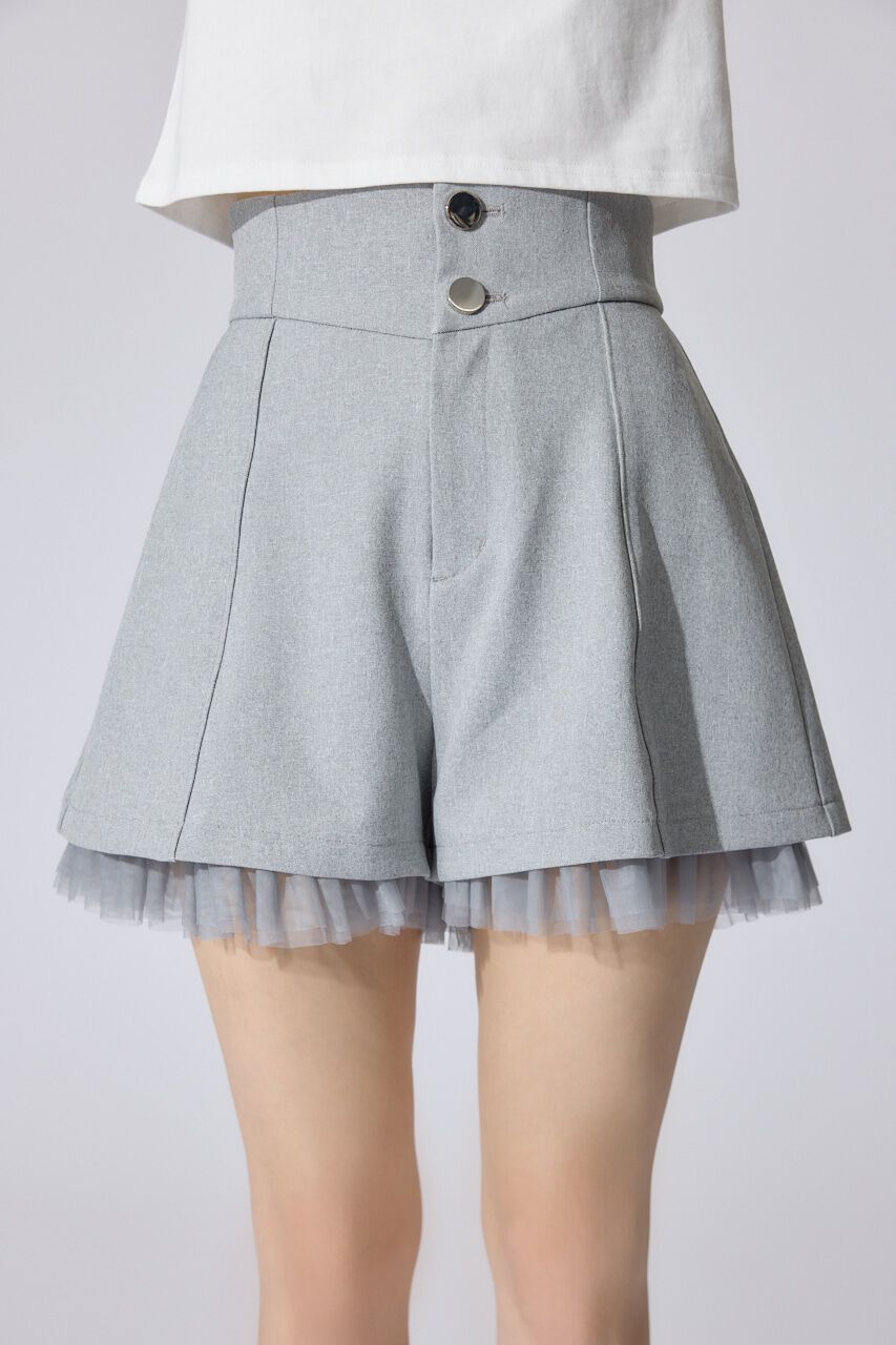 rienda「チュールレイヤードジャストウエストスコートショートパンツ」|その他|