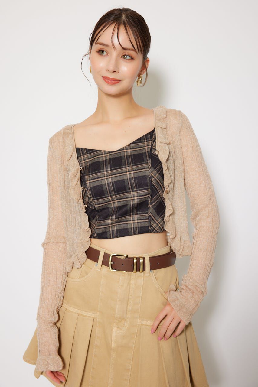 rienda「シアーフリルショートカーディガン」|カーディガン|