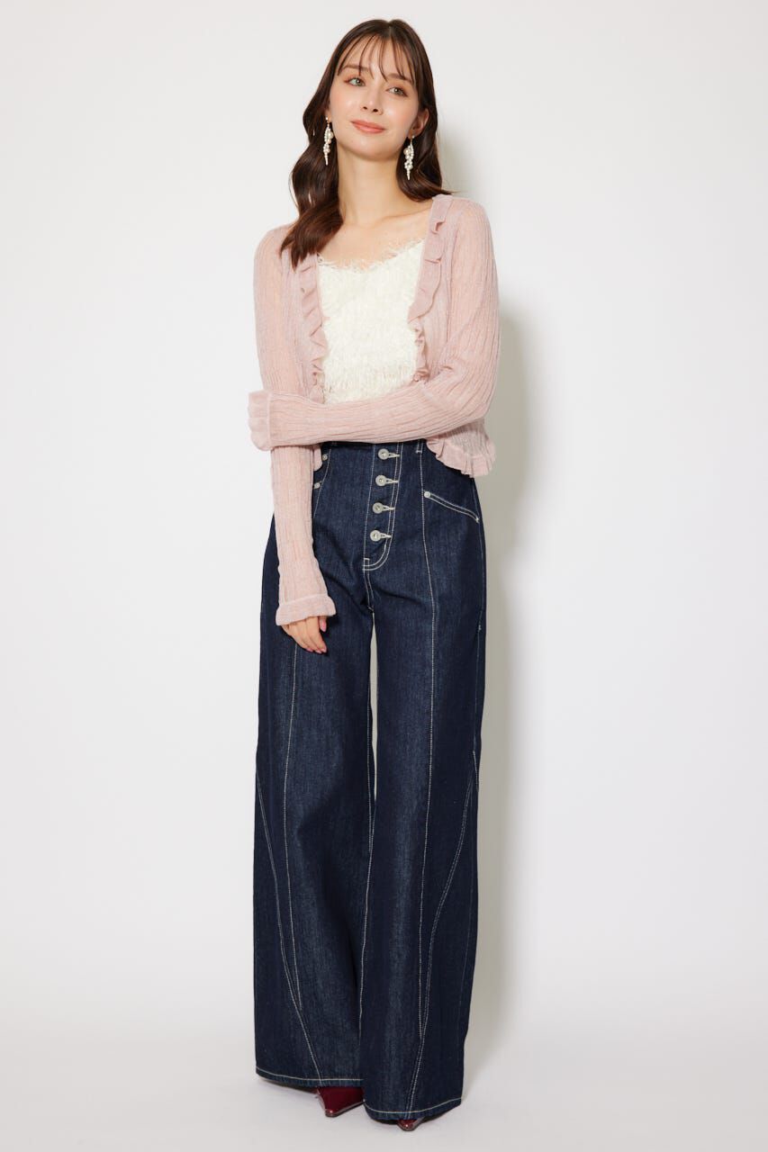 rienda「シアーフリルショートカーディガン」|カーディガン|