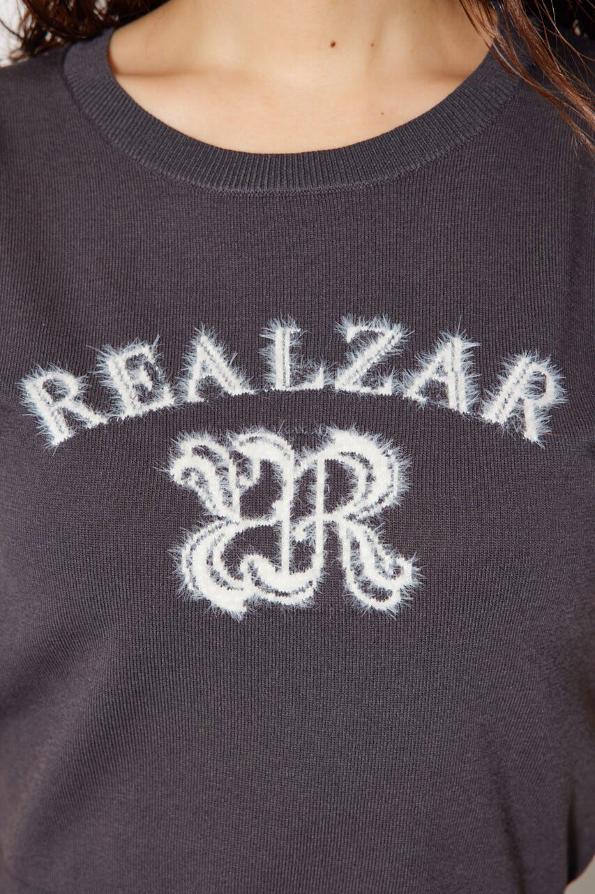 rienda「ジャガードロゴニットトップス」|ニット・セーター|