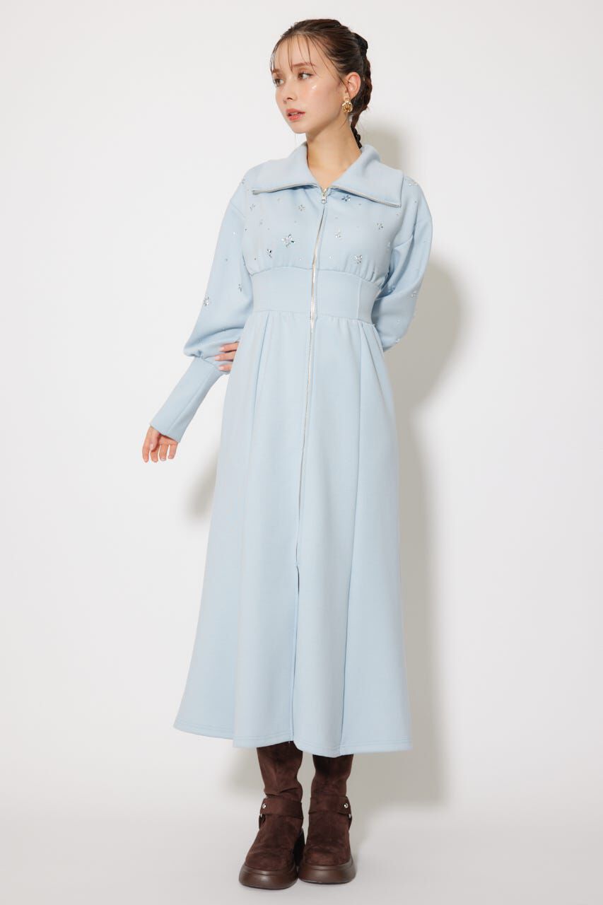 rienda「フラワーモチーフスウェットワンピース」|ワンピース|