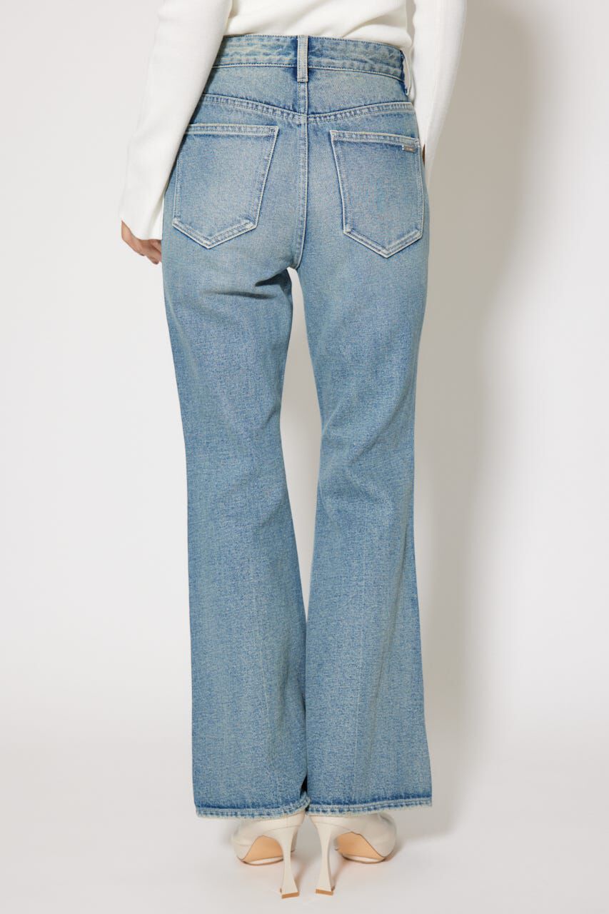 rienda「フラワー刺繍ブーツカットデニムパンツ」|デニム|