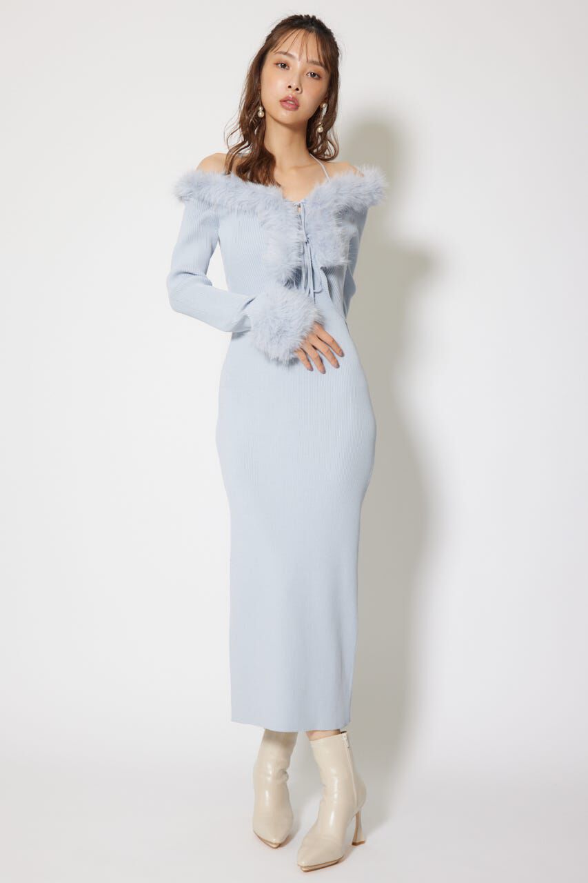 rienda「フェイクファーレディーニットワンピース」|ワンピース|