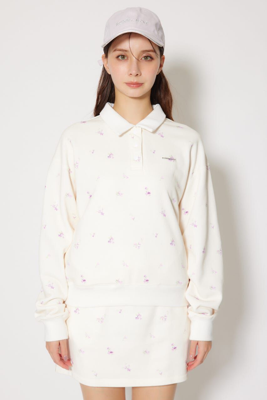 rienda「フラワースウェットトップス」|Tシャツ・カットソー|