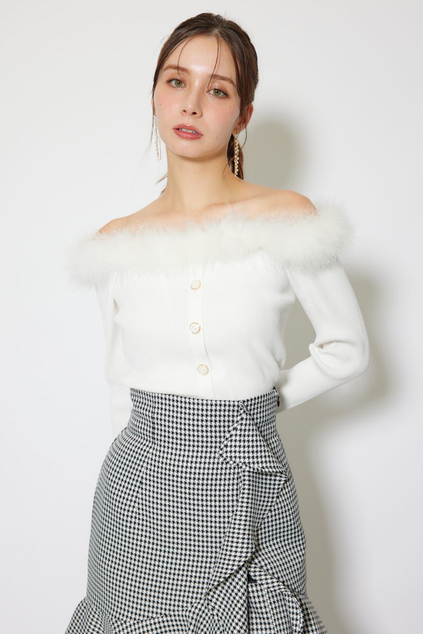 rienda「many wayフェザーオフショルニットトップス」|ニット・セーター|