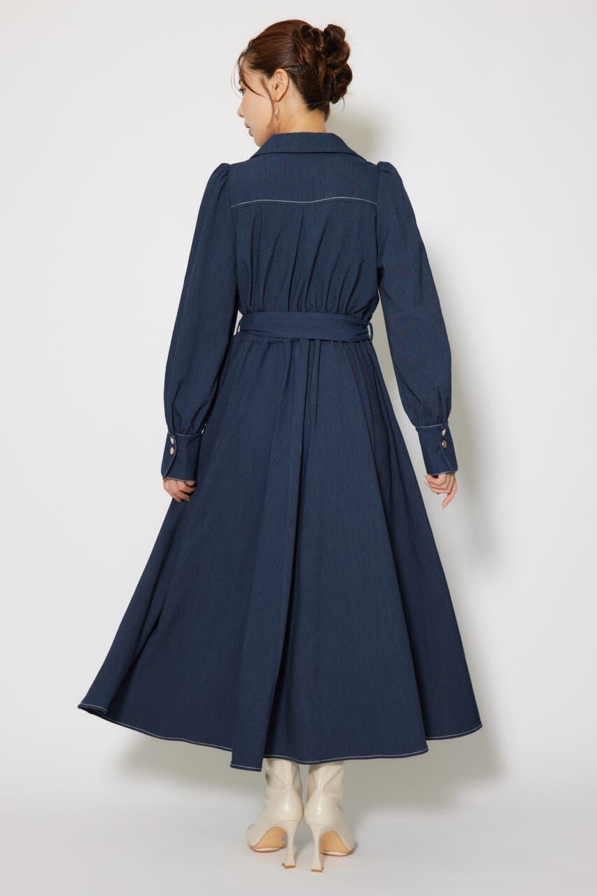 rienda「オープンカラーフレアワンピース」|ワンピース|