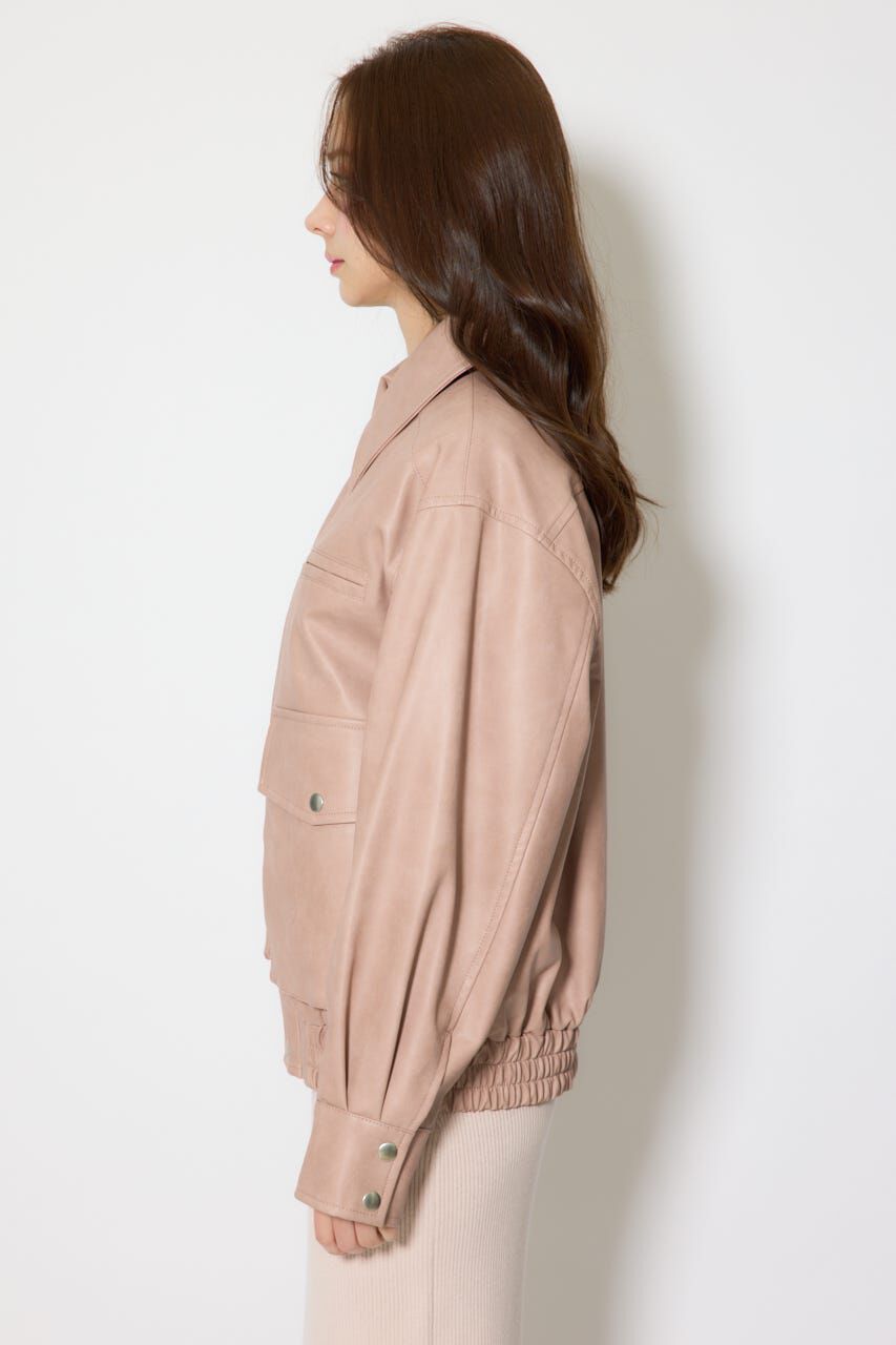 rienda「ライナー付きフェイクレザーブルゾン」|ブルゾン・スタジャン|