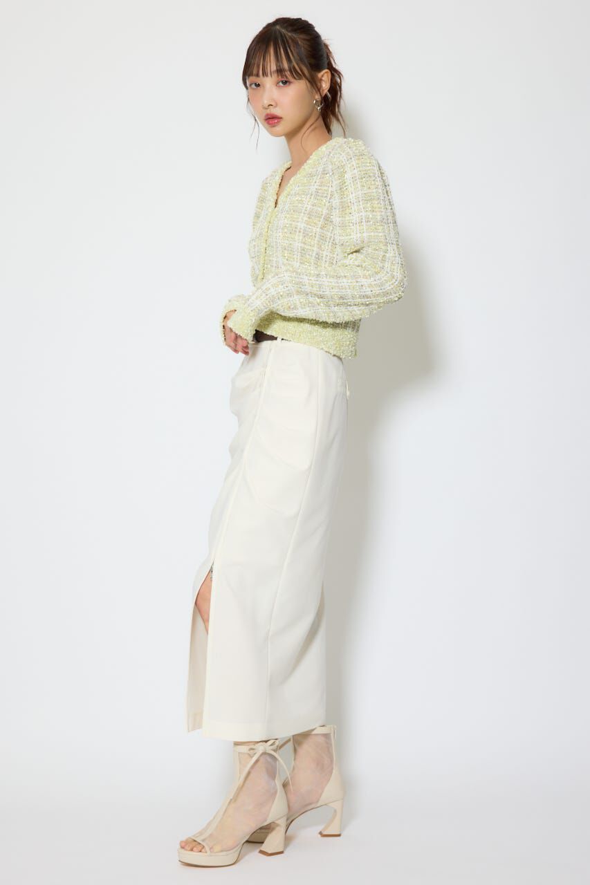 rienda「ツイードニットカーディガントップス」|ニット・セーター|