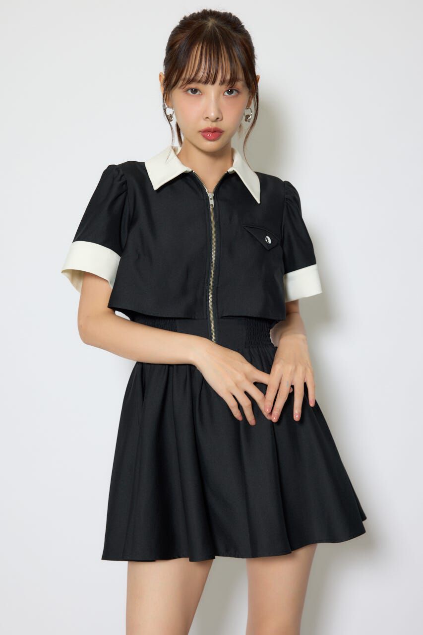 rienda「バストディティールフレアミニワンピース」|ワンピース|