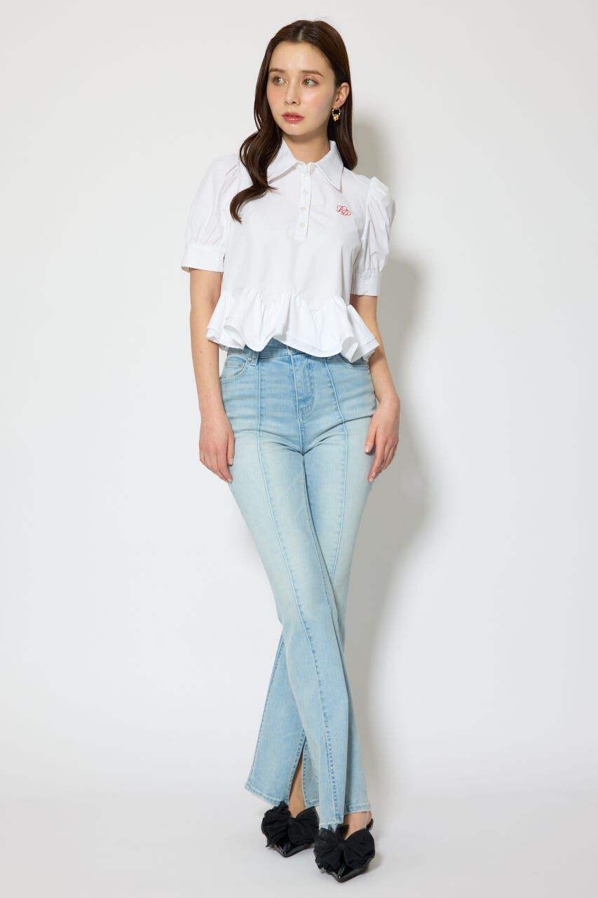 rienda「ボリュームフリルヘムブラウス」|シャツ・ブラウス|