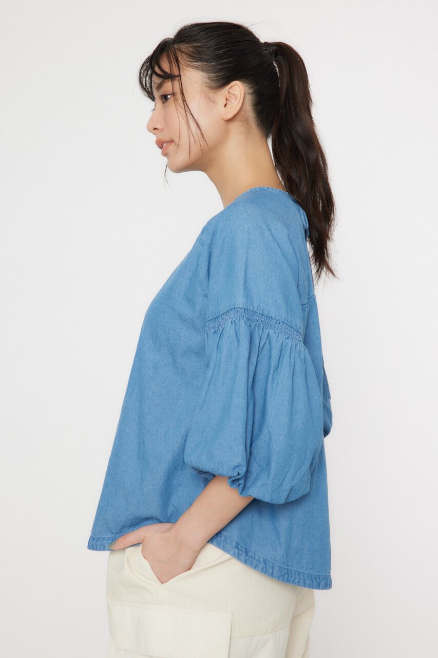 RODEO CROWNS「袖ボリュームバックリボントップス」|シャツ・ブラウス|