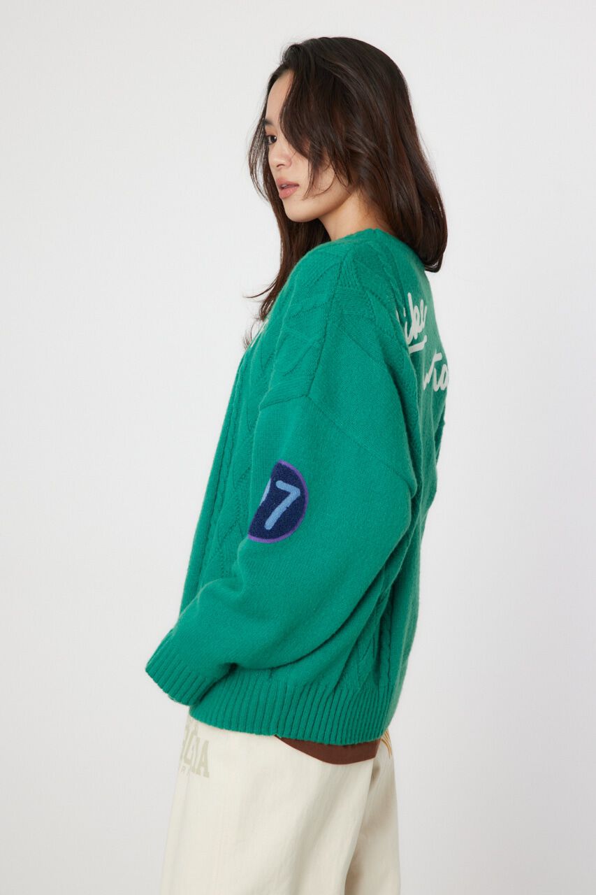 RODEO CROWNS「EMB MOTIFSケーブルカーディガン」|カーディガン|