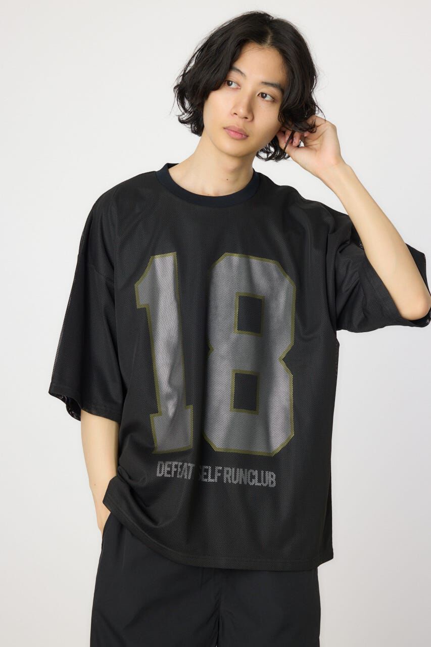 RODEO CROWNS「メッシュドッキンクナンバーTシャツ」|Tシャツ・カットソー|BLK