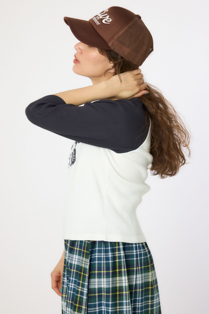 RODEO CROWNS「ダメージアップリケラグランリブ Tシャツ」|Tシャツ・カットソー|