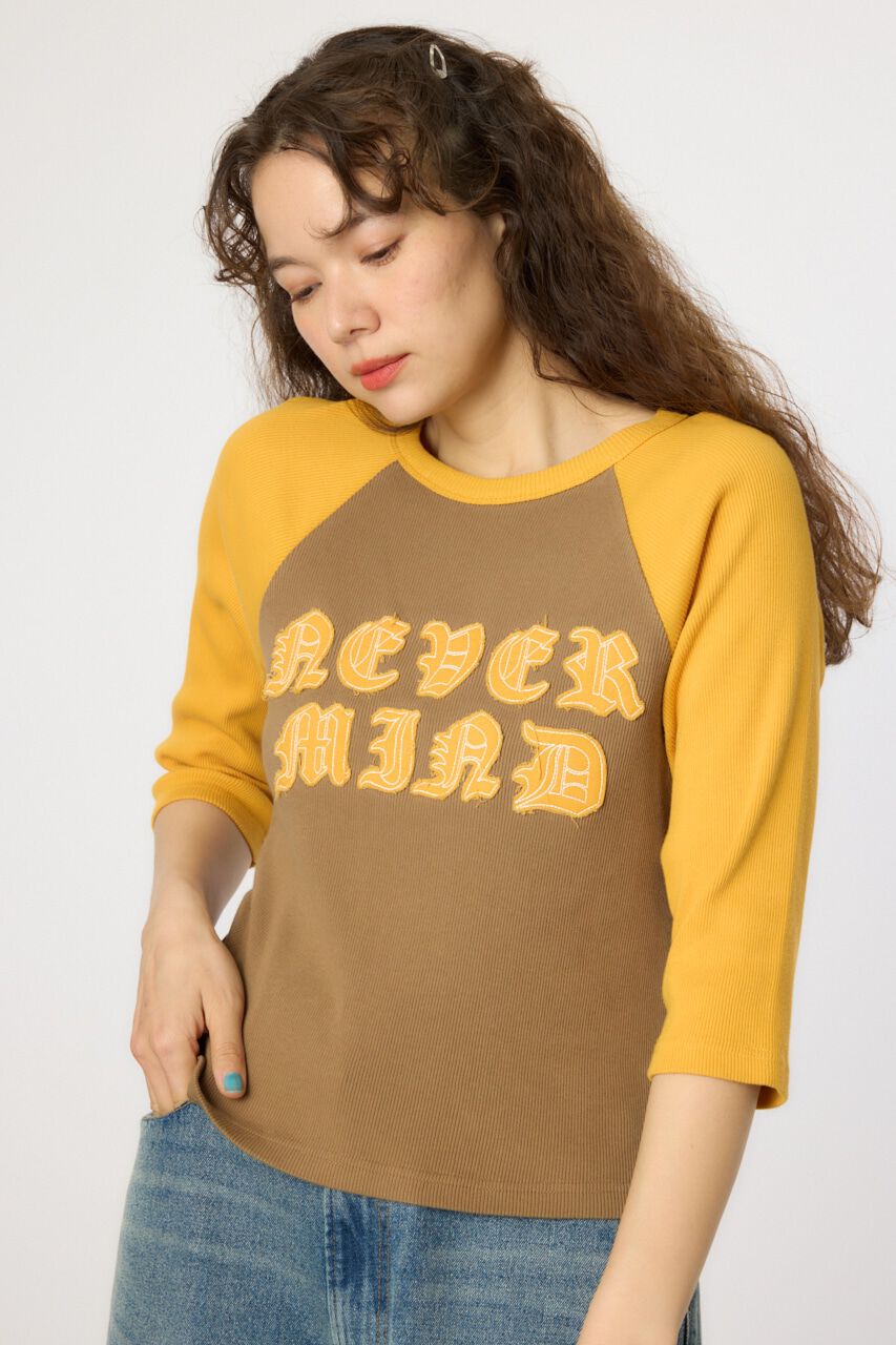 RODEO CROWNS「ダメージアップリケラグランリブ Tシャツ」|Tシャツ・カットソー|