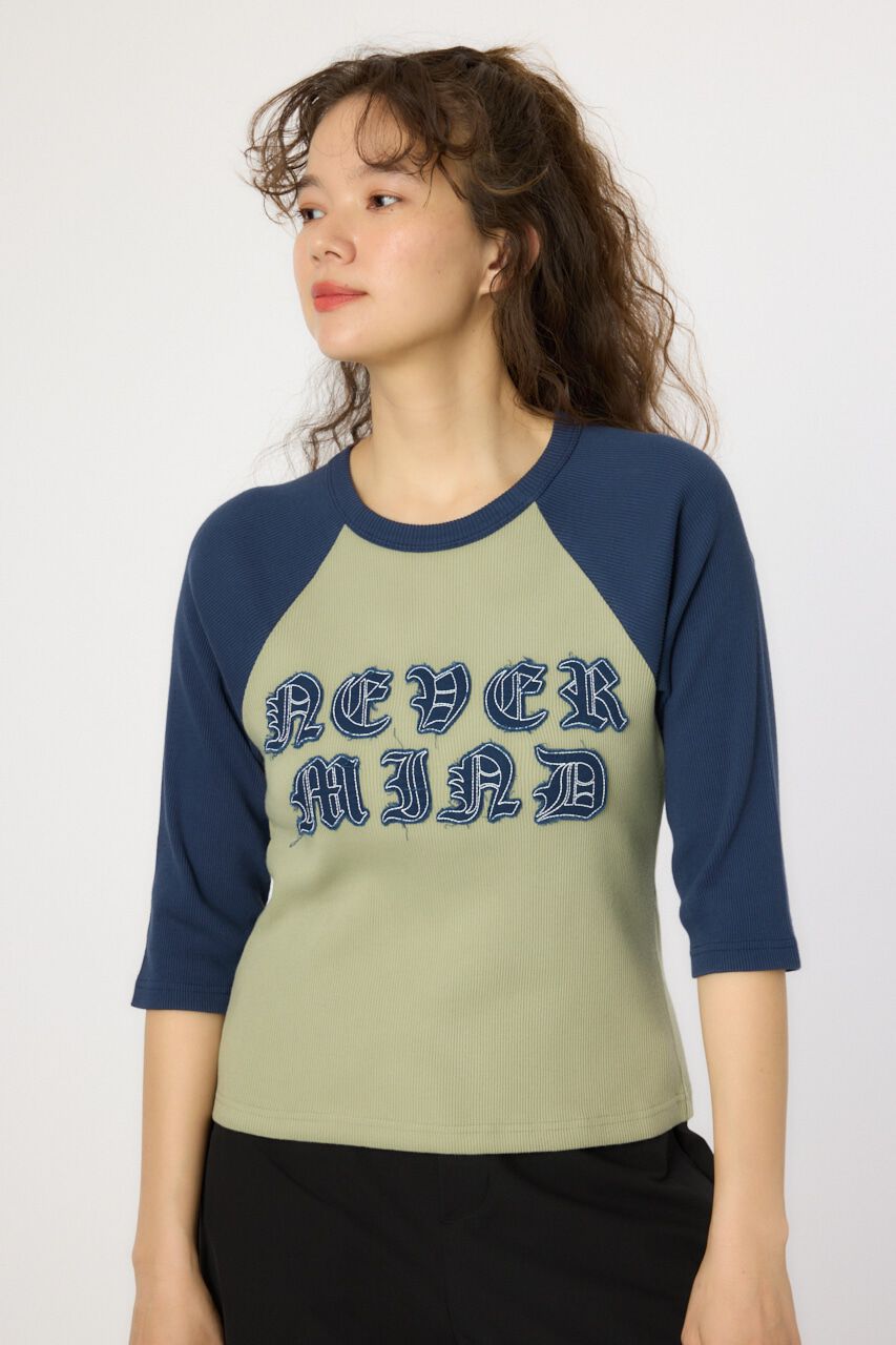 RODEO CROWNS「ダメージアップリケラグランリブ Tシャツ」|Tシャツ・カットソー|