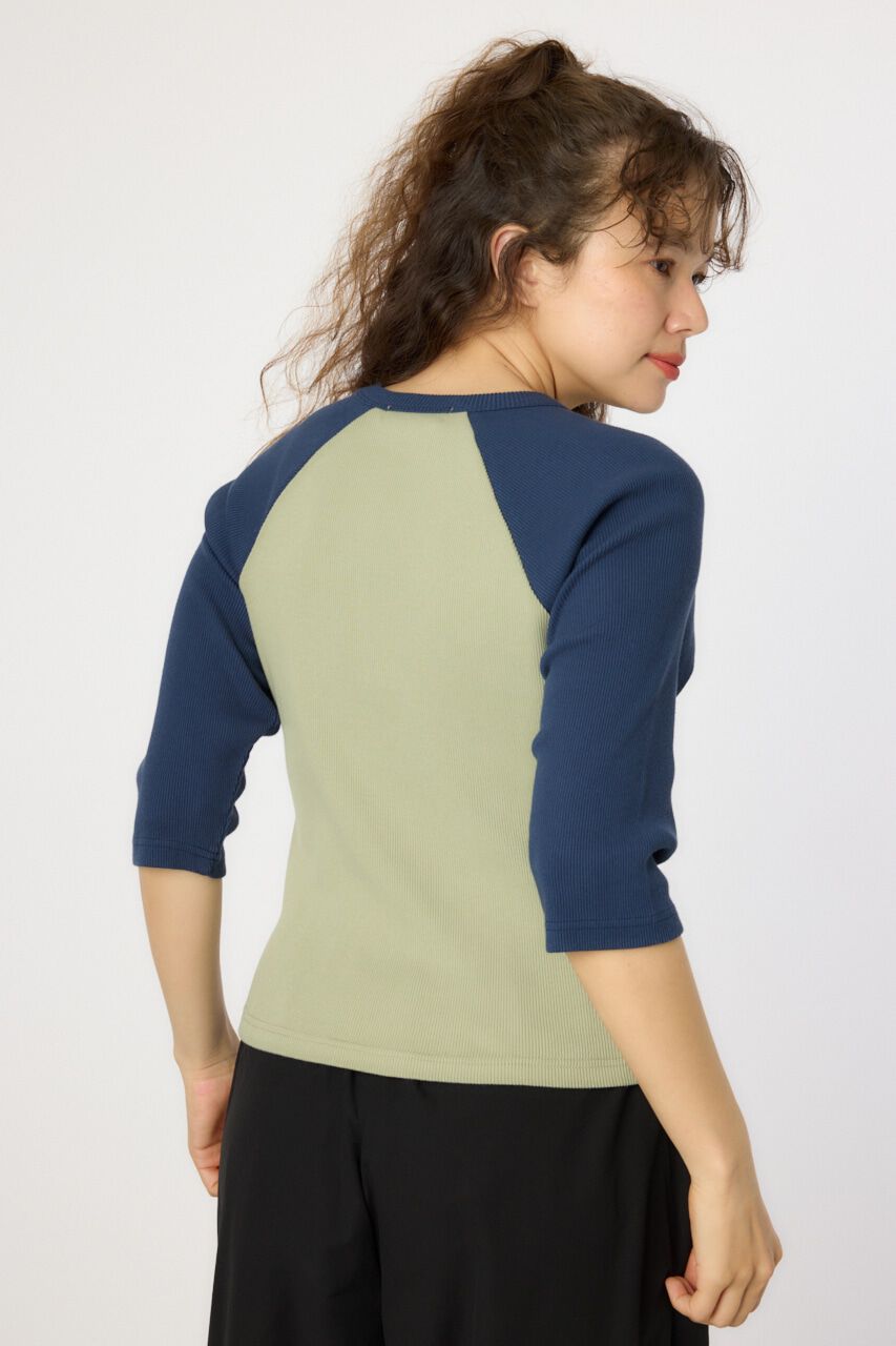 RODEO CROWNS「ダメージアップリケラグランリブ Tシャツ」|Tシャツ・カットソー|