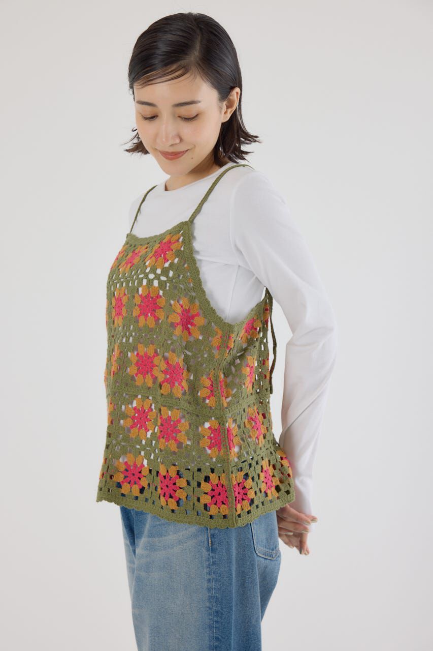 RODEO CROWNS「FLOWERクロシェキャミソール」|キャミソール|