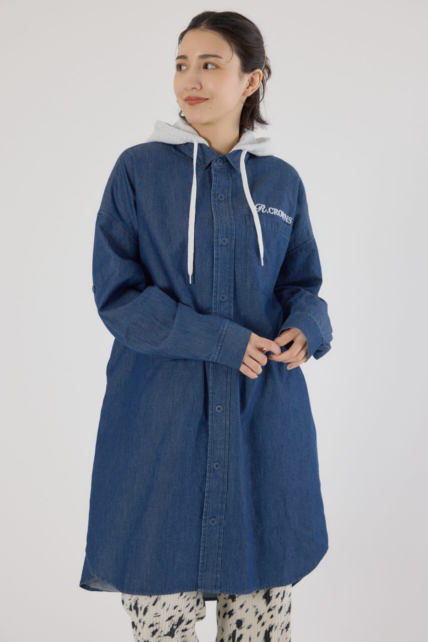 RODEO CROWNS「フード付きロゴシャツワンピース」|ワンピース|