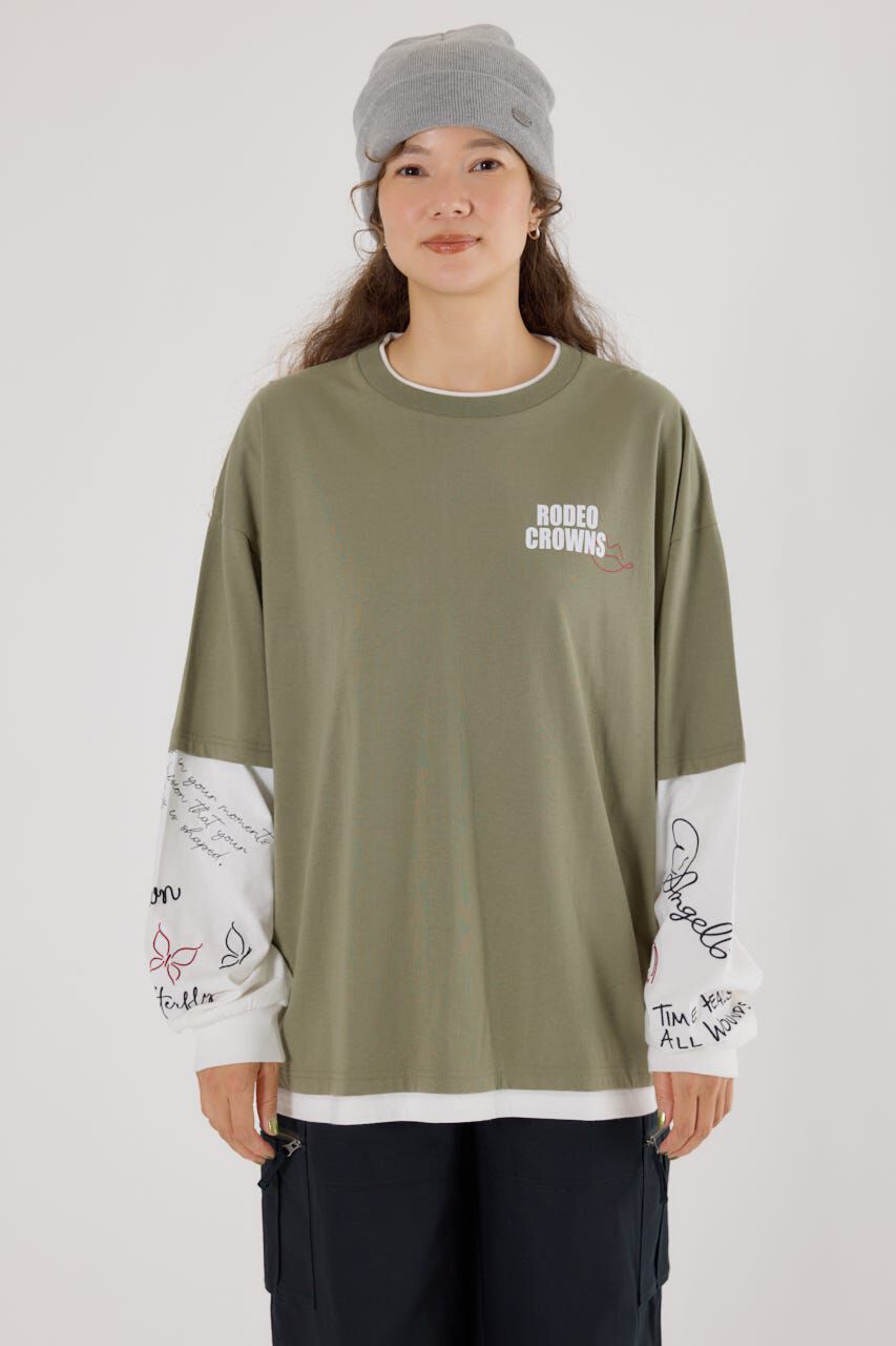 RODEO CROWNS「オーバーロゴレイヤードロングスリーブTシャツ」|Tシャツ・カットソー|