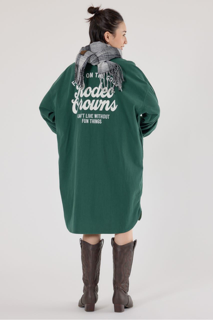 RODEO CROWNS「フード付きコーデュロイシャツワンピース」|ワンピース|