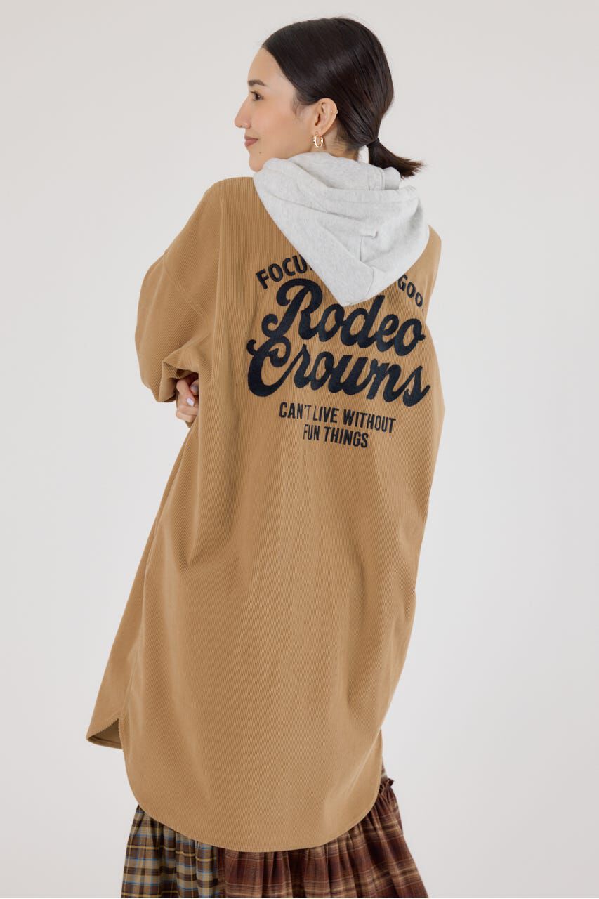 RODEO CROWNS「フード付きコーデュロイシャツワンピース」|ワンピース|