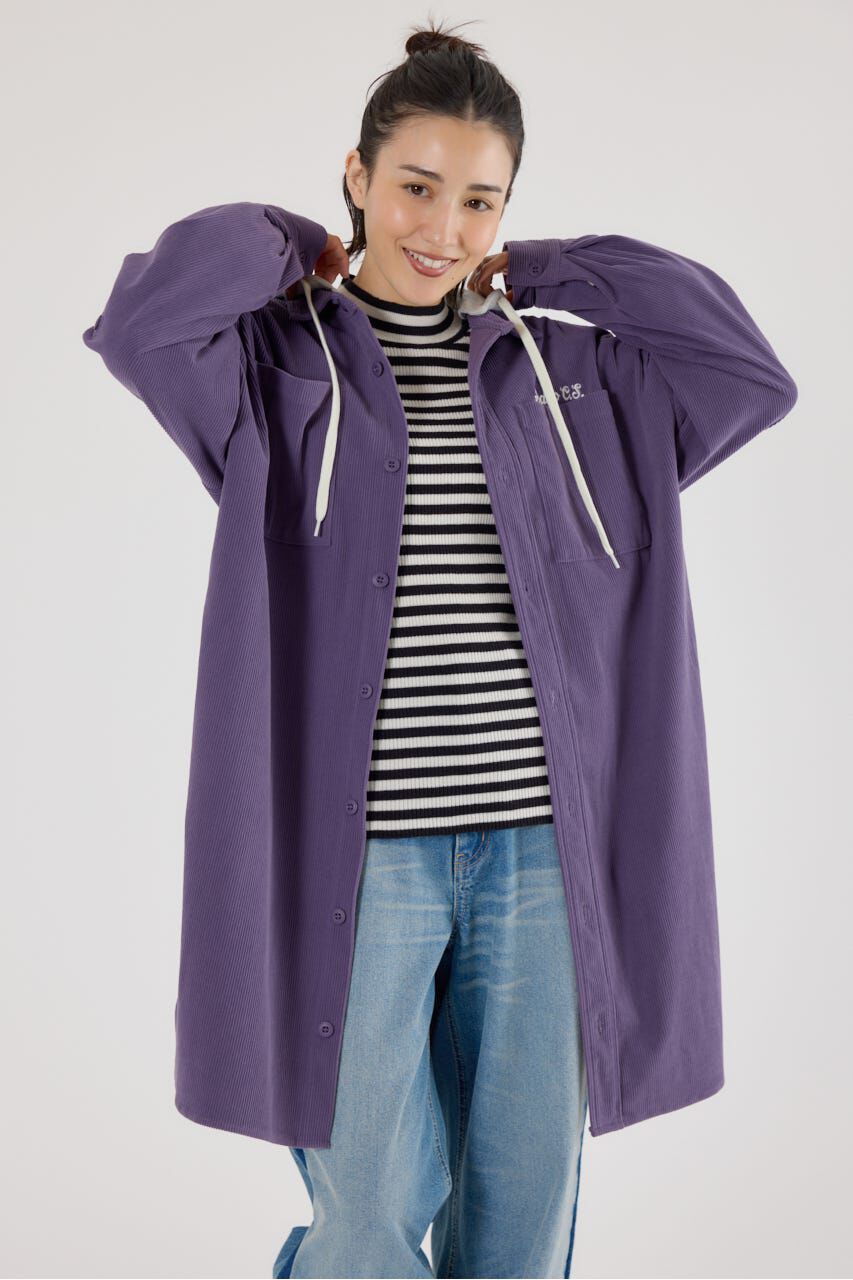 RODEO CROWNS「フード付きコーデュロイシャツワンピース」|ワンピース|