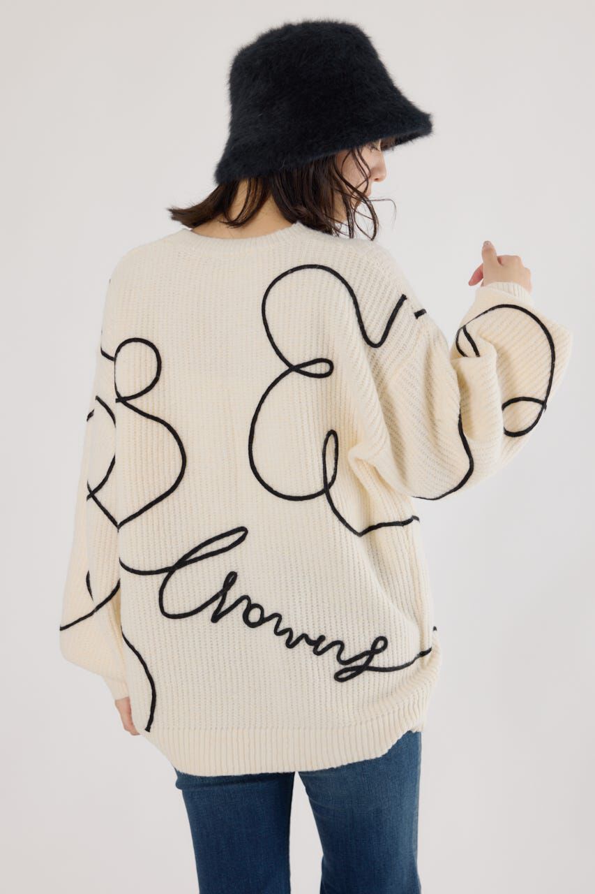 RODEO CROWNS「Embroideryラインロゴニットトップス」|ニット・セーター|